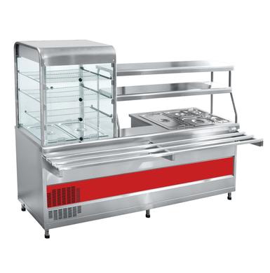 Прилавок-витрина холодильный мармитный универсальный ПВХМ-70КМУ нерж.