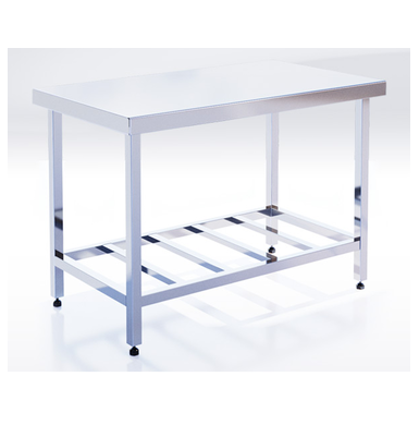 Стол без борта с решетчатой полкой  (СРЦЦ Э; РП) 700 серии
